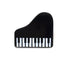 The Kolorspun Piano Golf Ball Marker is a small, black magnetic marker shaped like a grand piano with detailed keys—a unique custom golf gift—shown on a plain white background.