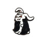 The Kolorspun Vampire Bunny Golf Ball Marker features a cartoon bunny with red eyes, fangs, and a black cape on a white background—a fun, unique choice for any golfer or as a quirky golf gift.
