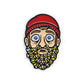 Kolorspun’s Beard of Bees Golf Ball Marker features a cartoon man with a red beanie and thick brown beard buzzing with bees. This quirky marker makes a perfect golf gift and stands out on the green, all set against a plain white background.