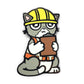 Kolorspun’s Construction Cat Golf Ball Marker features a cartoon cat in a yellow construction helmet and orange vest with clipboard—an ideal custom golf gift or eye-catching magnetic ball marker.