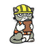 Kolorspun’s Construction Cat Golf Ball Marker features a cartoon cat in a yellow construction helmet and orange vest with clipboard—an ideal custom golf gift or eye-catching magnetic ball marker.