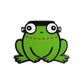 Kolorspun's Frankenstein Frog Golf Ball Marker features a green frog with wide eyes, a flat black band on its head, and a red dashed mouth—an ideal quirky golf gift or fun custom ball marker for any golfer.