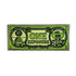 The Kolorspun One Exposure Golf Ball Marker is a rectangular marker styled like a dollar bill, with ONE EXPOSURE in the center, a pyramid and eye on the left, and an eagle on the right—all in green. A unique gift for any golf enthusiast!.