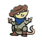 The Kolorspun Cowboy Possum Golf Ball Marker features a possum in a cowboy hat, blue bandana, brown boots, and DEAD buckle—smiling and pointing finger guns—making it the perfect unique golf gift or custom marker.