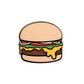 Kolorspun's Cheeseburger Golf Ball Marker features a sesame seed bun, lettuce, tomato, and melting cheese over a beef patty on a white background—ideal as a golf gift or for customizing your gear.
