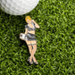 Add fun to your game with the Teacher Ball Marker by Ballmarkers.com—a cartoon woman in black and glasses on green grass, perfect for teacher-themed golf accessories.