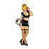 A cartoon woman with blonde hair in a bun, glasses, and a chic outfit holds a clipboard—making the Teacher Ball Marker by Ballmarkers.com the perfect accessory for golf lovers.