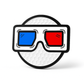 A round, textured white object displays THE BLURRD PREMIUM BALL MARKER by BLURRD—an eye-catching golf accessory featuring black-framed 3D glasses with a blue left lens and a red right lens, set against a plain white background.