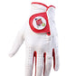Introducing the Transfusion Cabretta Leather Golf Glove by Logie Joe’s Golf—a premium white golf glove with red trim, crafted from high-quality Cabretta leather. This stylish glove features a round patch on the wrist displaying a vibrant red cocktail with a lemon slice and straw, along with a convenient magnetic ball marker—capturing the fun and lively spirit of Logie Joe’s Golf. Available in both left and right hand, and in standard and cadet sizes.